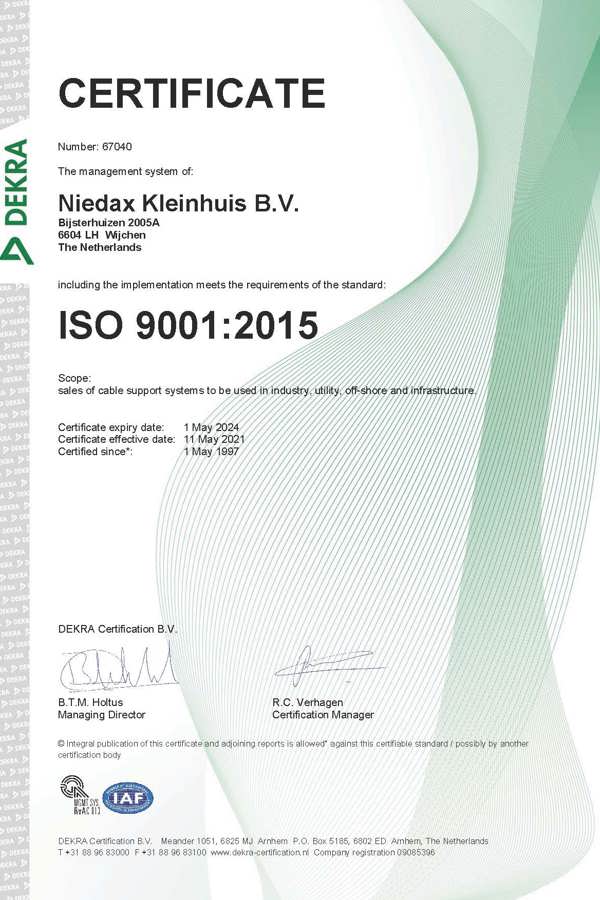 Niedax Kleinhuis ISO 2021 UK